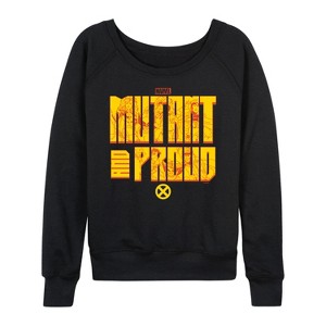 Women's - Marvel - X-Men Mutant And Proud Lightweight French Terry Wide Neck Long Sleeve Shirt - 1 of 4