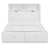 Full/Queen Size Hydraulic Platform Bed with Storage LED Headboard, Charging Station, 2 Drawers and Under-Bed Storage Space, White/Gray-ModernLuxe - 4 of 4