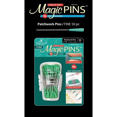 Taylor Seville Fine Magic Pins - Patchwork 50/Pkg-W//Designer Storage Case