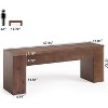 Lantine Solid Wood Dining Bench with Sturdy Legs, 47.24-Inch Farmhouse Entryway Bench Indoor for Hallway, Kitchen, Dining Room, Living Room, Brown - 2 of 4