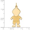 Black Bow Jewelry 14k Yellow Gold Satin Boy Engravable Charm or Pendant, 15mm - 4 of 4