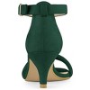 Allegra K Women's Round Open Toe Ankle Buckle Strap Kitten Heel Sandals - 3 of 4