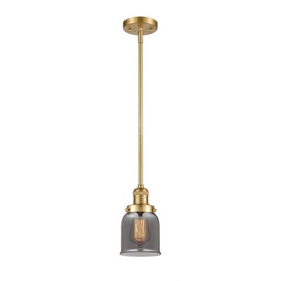 Bell - 1 Light Stem Hung Mini Pendant In Industrial Style-10 Inches Tall and 5 Inches Wide