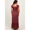 PinkBlush Burgundy Smocked Top Woven Maternity Maxi Dress - 4 of 4