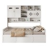 Twin/Full Size Wooden Daybed with All-in-One Storage Cabinet, Open Shelves and Under-bed Storage Space, White/Gray-ModernLuxe - 3 of 4
