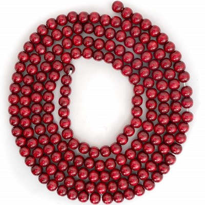 Ornativity Red Cranberry Wooden Garland -8.5 ft