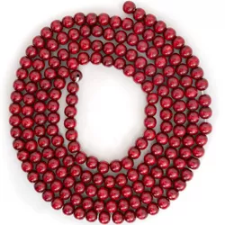 Ornativity Red Cranberry Wooden Garland -8.5 ft