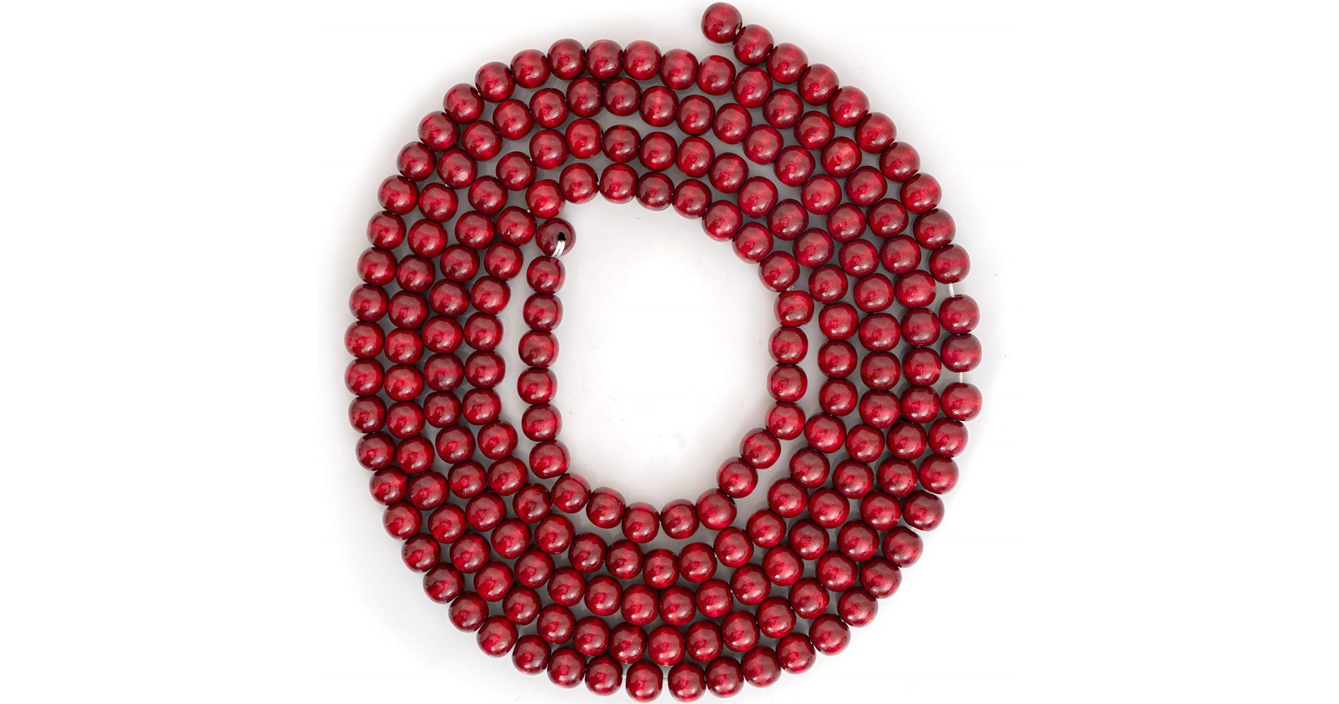 Ornativity Red Cranberry Wooden Garland -8.5 ft