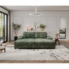 TIRAMISUBEST 110in Sofas Convertible Corduroy Sectional Extra Wide Chaise Double Lounge Built In Storage Armrests Living Room Home Gym, Green - 2 of 4