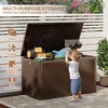 130 Gallon Outdoor Resin Deck Box, Waterproof Lockable Patio Storage Container, Large Brown Deck Box for Package Delivery - 4 of 4