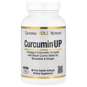 California Gold Nutrition CurcuminUP™ with Omega-3 Curcumin Complex, Black Cumin Seed Oil, Boswellia and Ginger, 90 Fish Gelatin Softgels - 1 of 4