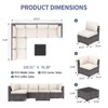 7-Piece Outdoor Patio Furniture Set, PE Rattan Wicker Sectional Modular Conversation Sofa Set with Thick Cushions & Glass Top Coffee Table - 2 of 4