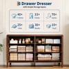 Curved Drawer Dresser for Bedroom, Modern Chest of Drawers with Metal Ring Handles, Wooden Storage Cabinet for Closet, Living Room - 4 of 4