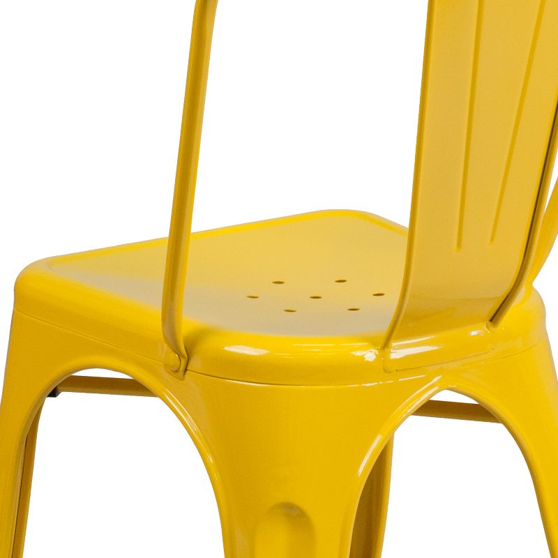 Flash Furniture Commercial Grade Metal Indoor-Outdoor Stackable Chair, 6 of 22