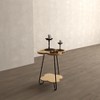 KWPZQEB 2-Tier End Table with Metal Legs, Petal-Shaped Side Table for Living Room, Bedroom - Natural - 2 of 4