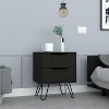 NicBex 22 inch High Nightstand with Drawers,Modern Side Table with Four Steel Legs,Bedside Table for Bedroom,Living Room - 2 of 4