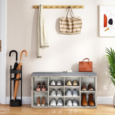 Shoe Rack For Entrance,Shoe Bnch Entryway Seat with Storage,Shoe Storage Organizer Closet With Adjustable Shelves