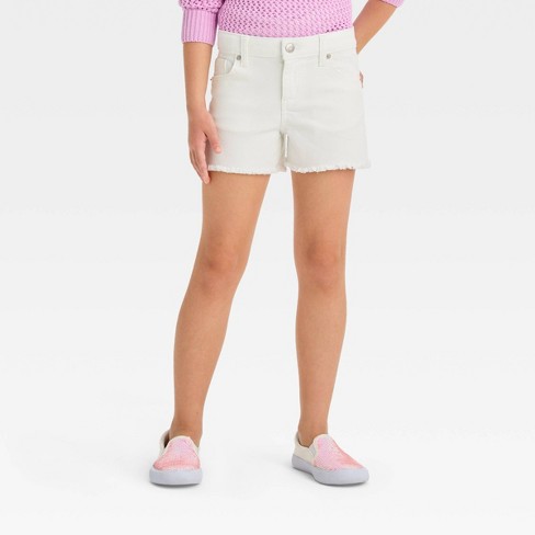 Girls' Cut-off Mid-rise Jean Shorts - Cat & Jack™ Dark Wash M : Target