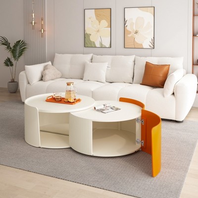 Modern End Table Coffee Table for Living Room, Storage Shelf Center Sofa Tea Table for Home Office Furniture