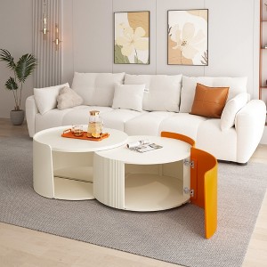 Modern End Table Coffee Table for Living Room, Storage Shelf Center Sofa Tea Table for Home Office Furniture - 1 of 4