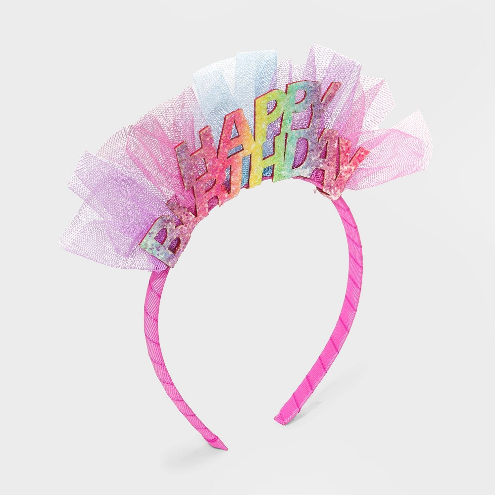 Girls' Happy Birthday Tulle Headband - Cat & Jack