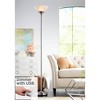 360 Lighting Modern Torchiere Floor Lamp with USB Charging Port 71” Tall Satin Nickel Alabaster Glass Shade Living Room Reading - 2 of 4