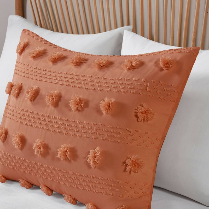 Intelligent Design Elise Pom Pom Jacquard Antimicrobial Dust Free Comforter Set, 4 of 11