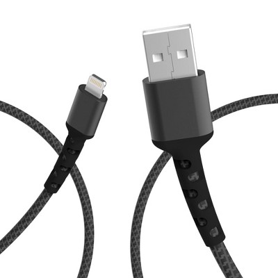LunaLulinlk Fabric Braided Lightning to USB Cable, Black, 6', iphone