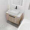 Vynxaria 30 in. Single Floating White Oak Plywood Bath Vanity with White Stone Slab Ceramic Top KD-PACKING Ready to Assemble - 2 of 4