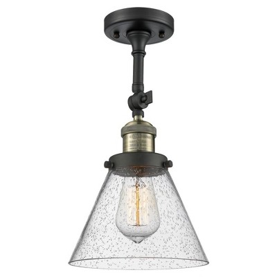 Cone - 1 Light Semi-Flush Mount In Industrial Style-14.5 Inches Tall and 7.75 Inches Wide
