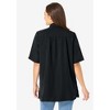 Woman Within Plus Size Short-Sleeve Peachskin Button-Front Shirt - 3 of 4