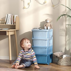 Whisen 3 Tier Kids Storage Unit, 9 Drawer Chest Toy Organizer Plastic Bins, Perfect Gift for Boys Girls Toddlers - 1 of 4