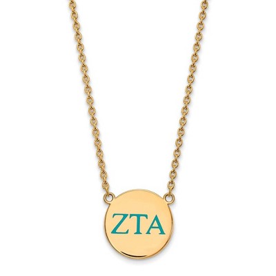 Black Bow Jewelry 14k Yellow Gold Plated Sterling Silver Zeta Tau Alpha Greek Life Necklace 18 Inch
