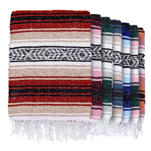 Mexican blanket falsa blanket authentic hand woven blanket serape yoga best sale blanket