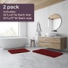 Lavish Home 2-Piece Chenille Memory Foam Bathroom Rugs Set - 2 of 4
