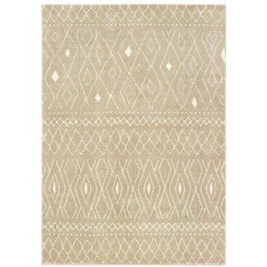Oriental Weavers Carson Collection Fabric Sand/Ivory Pattern- Living Room, Bedroom, Home Office Area Rug, 2' X 3' - 1 of 4