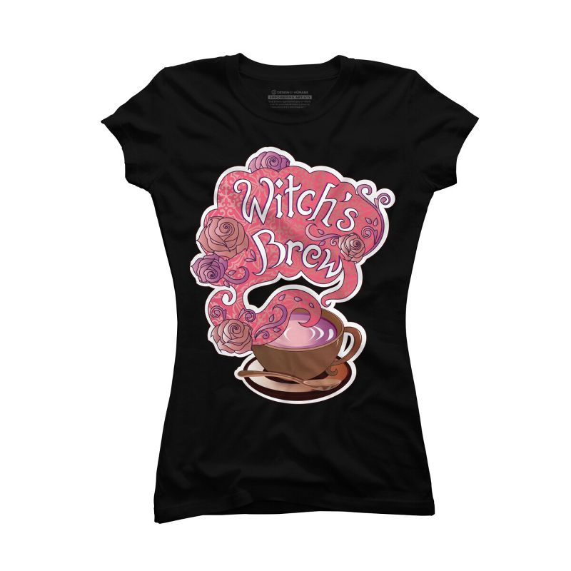 Junior's Design By Humans Witch's Brew Cup of Coffee Pretty Halloween Concoction Shirt By TronicTees T-Shirt, 1 of 3