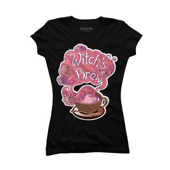 Junior's Design By Humans Witch's Brew Cup of Coffee Pretty Halloween Concoction Shirt By TronicTees T-Shirt