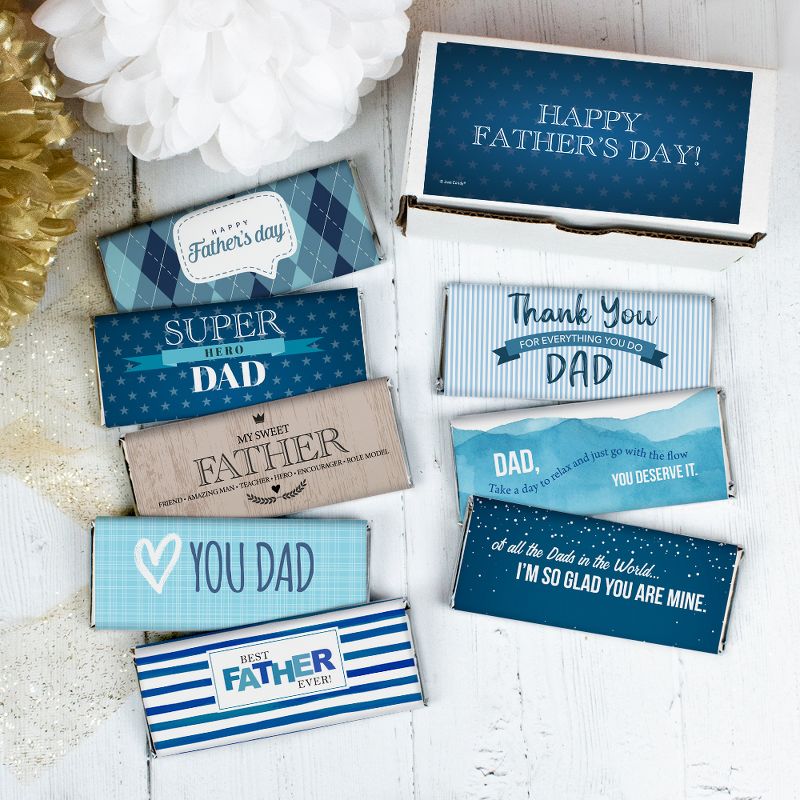 Father's Day Candy Gift Box - Hershey's Chocolate Bars (8 bars/box) - By Just Candy, 1 of 4
