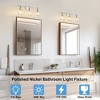 POWLIG 22-in 3-Light Modern Polished Nickel Dimmable Bathroom Vanity Light with Cone Clear Glass Shade - 4 of 4