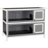 LAOTIES 54" Wooden Rabbit Hutch,2 StoryLarge Bunny Cage with No-Leak Trays,Lockable Doors And Waterproof Roof for Indoor And Outdoor Use - 3 of 4