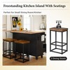 LOVMOR 50.3"Farmhouse Kitchen Island Set with Drop Leaf and 2 Seatings,White - 4 of 4