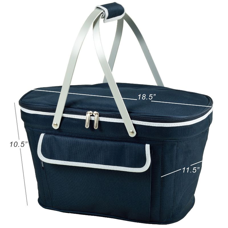 Picnic at Ascot Large Family Size Insulated Folding Collapsible Picnic Basket Cooler with Sewn in Frame, 2 of 9