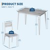 5 Pieces Metal Frame Square Dining Table Set with 4 Chairs for Home, Office, Restaurant, Easy Clean - 4 of 4
