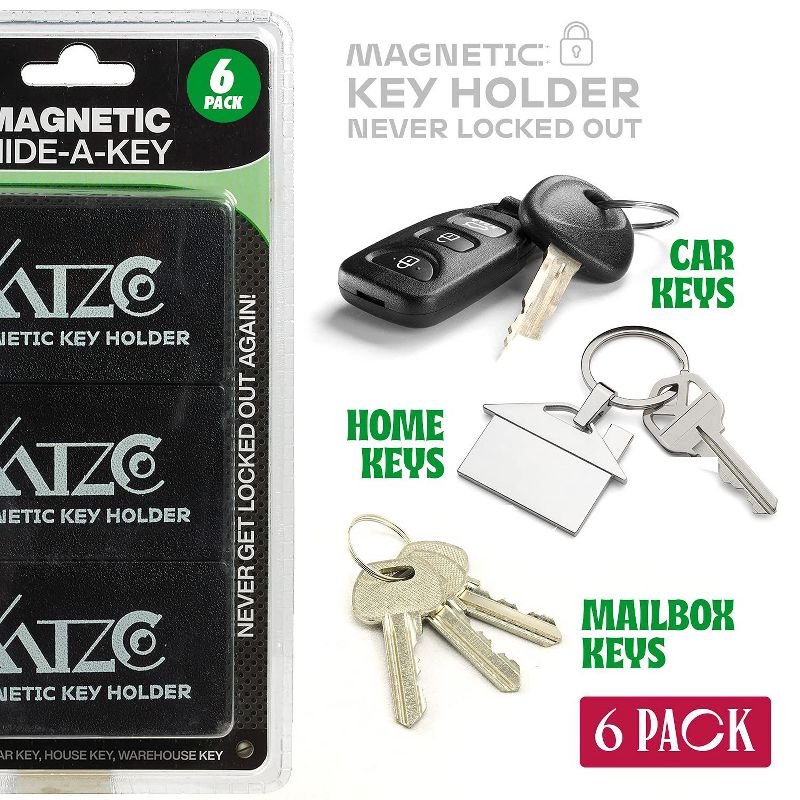 Katzco Magnetic Key Holder - 6 Pack, 2 of 4