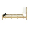 KTMBDW Wood Bed Frame with Upholstered Headboard Wooden Platform with Silent Slat Support Mattress Foundation No Box Spring Needed, White - 4 of 4