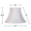 Imperial Shade Set of 2 Bell Lamp Shades White Small 6" Top x 12" Bottom x 9" Slant Spider with Replacement Harp and Finial Fitting - 4 of 4