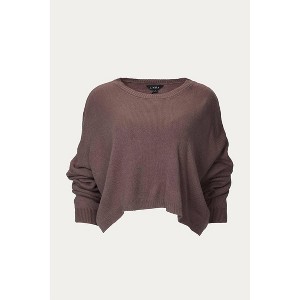 Women's ESSENTIAL CROPPED CREW NECK BOXY SWEATER - J.NNA - 1 of 4
