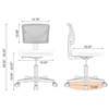 MAYEERTY Home Office Desk Chair, Armless Mesh Computer Chair Small Space Swivel Adjustable Low Back Task Chair for Teens/Adults, Gray - 4 of 4