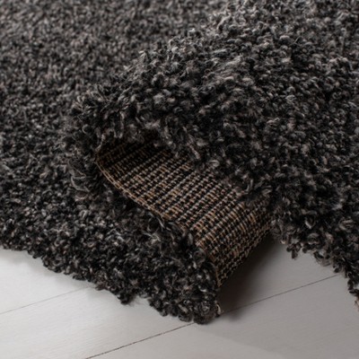 Charcoal Solid Shag Synthetic 4' x 6' Area Rug